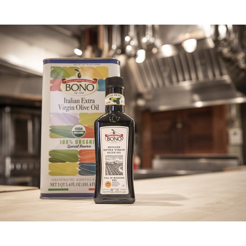BONO 100% Italian Organic Extra Virgin Olive Oil, 3 pack