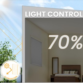 Touri 6 Packs Cordless Pleated Light Filtering Fabric Shade 36 in x 72 in Easy to Cut and Install Easy Lift Trim-at-Home White, Paper Blinds with 12 Clips