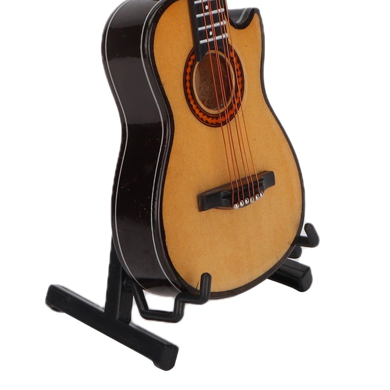 Minature Guitar Model Wooden Mini Musical Instrument Guitar Replica with