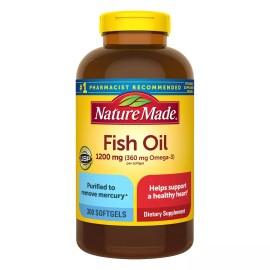 Nature Made Fish Oil 1200 mg (360 mg OMEGA-3) 300 Liquid Softgels