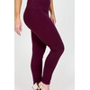 INTRO. Tummy Control High Waist Pull-On Cotton Spandex Legging Wine