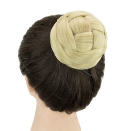 IMISSU Braided Chignon Dancer Hair Donut Hairpieces Scrunchie Claw Hair Bun Updo for Wedding Party (M3 Dirty Blonde)