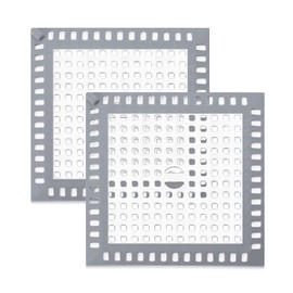 2 Stück 304 Edelstahl, flache runde Bodenablaufabdeckung, Waschbecken, Anti-Rutsch-Silikon-Duschsieb, Haarstopper-Falle für Badezimmer, Badewanne, Waschbecken (2 Stück)