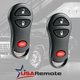 Car Key Fob Keyless Entry Remote fits Dodge 1999-2002 Ram / 1999-2000 Dakota / 1999-2000 Durango (GQ43VT9T, 56045497), Set of 2
