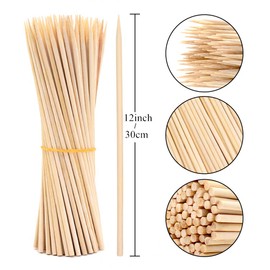 oujilet 60 Pieces Wooden Sticks for Crafts, 30 cm Wooden Sticks Wooden Sticks for Crafts, Craft Sticks for Arts and Crafts Projects