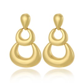 FDEETY Earrings Gold Teardrop Earrings with Irregular Geometric Circles Dangle Earrings Bridal Wedding Earrings for Women Girls, Metallic