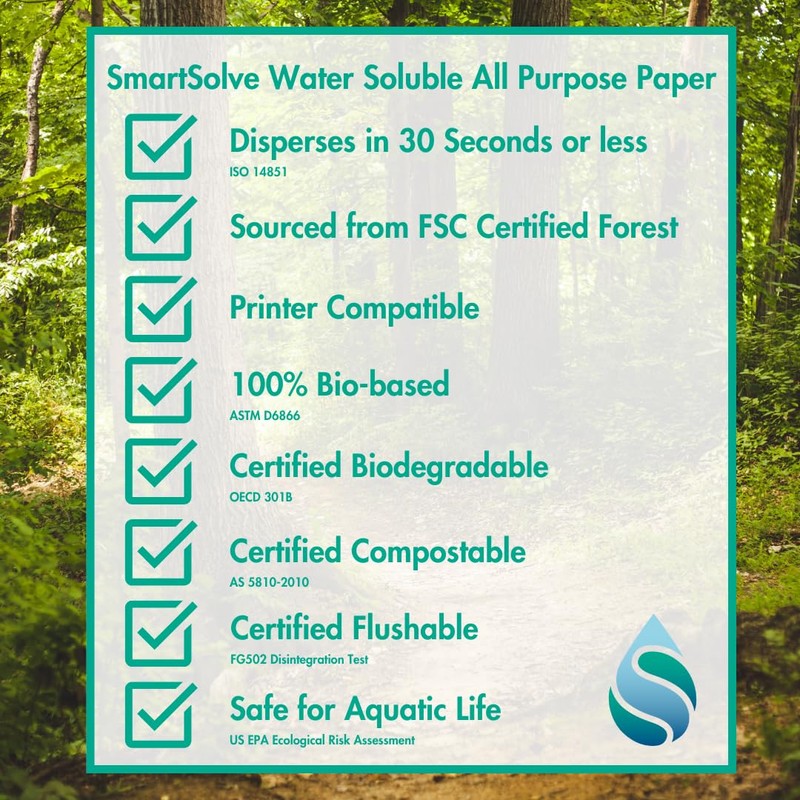 SmartSolve 3 pt. Water-Soluble Paper | Dissolves Quickly in Water