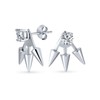 Goth Triple Spike Point Arrow Cubic Zirconia Jacket Stud Earrings