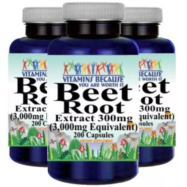 Vitamins Because Beet Root Extract 3000mg 3X200 caps Beta vulgaria