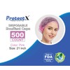 ProtectX 500-Pack Pink Disposable Hair Nets, Elastic Head Cover, Bouffant