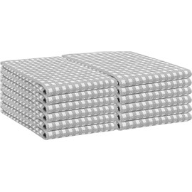 Wholesale Trade Dealz 10 Pack Wonderdry Tea Towels 100% Cotton Kitchen Dish Cloth Long Lasting Quick Absorbent Bar Catering Cloth (Silver)