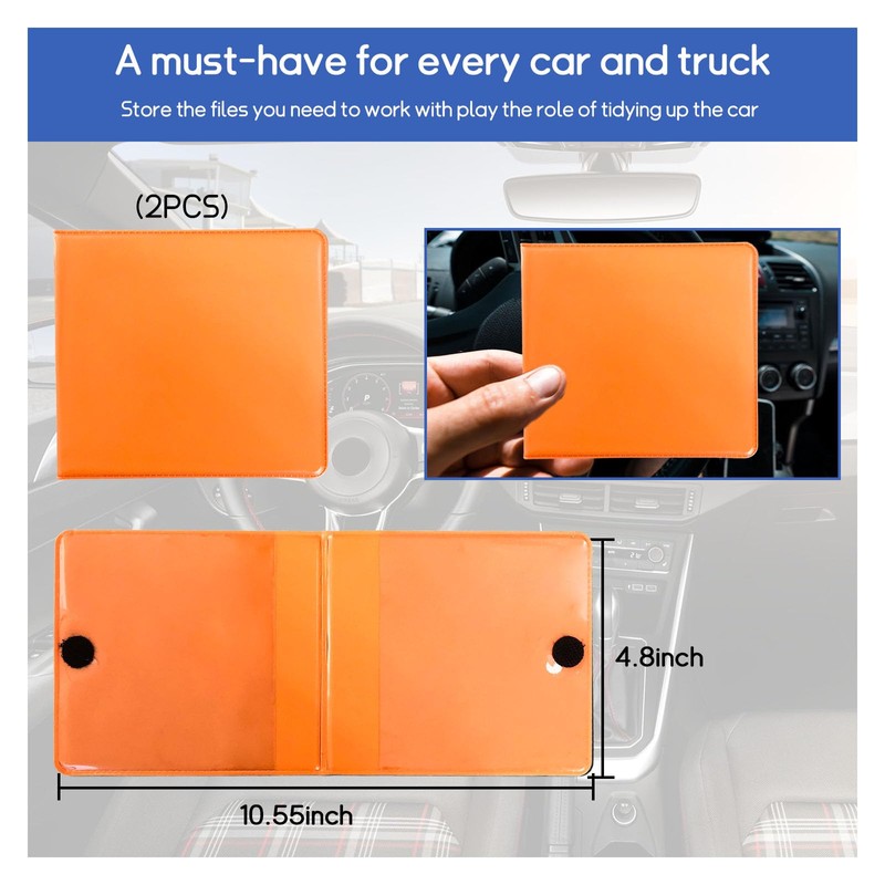 Dickno 2 PCS Car Registration and Insurance Holder, 10.6''×4.8'' Essential