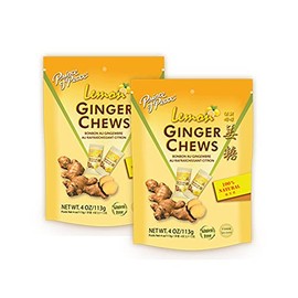 Prince of Peace Ginger Chews With Lemon, 4 oz. Candied Ginger Lemon Candy - 2 Pack