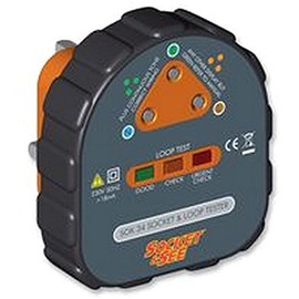 SOCKET TESTER WITH EARTH LOOP Test Mains Socket, SOCKET TESTER WITH EARTH LOOP, Socket Tester Type: Earth Loop Impedance Tester