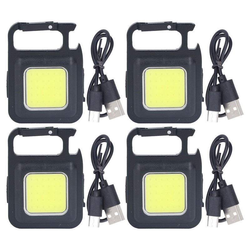 4 Set COB Keychain Work Light 1000lm 3 Modes Waterproof