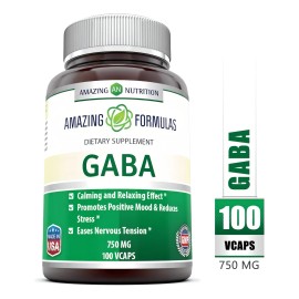 Gaba Para Reducción De Ansiedad Y Estrés 750mg 100 Caps Sabor N/a