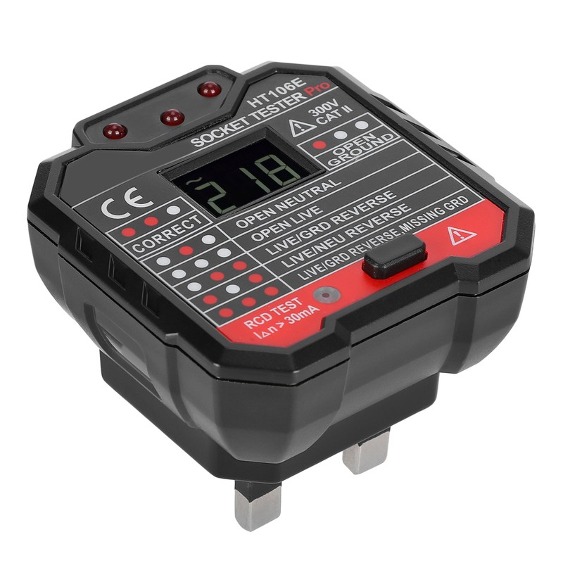 Socket Tester Digital Display Office Leakage Test Portable Plug Detector