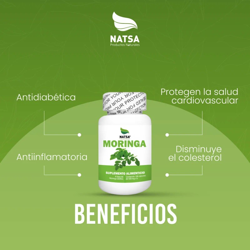 Moringa, 300 Cpsulas (3 Frascos 100 Cap Cu) Sabor Natural