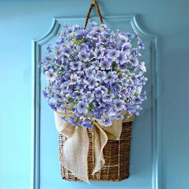 Uieke 16 Bundles Artificial Flowers for Outdoors UV Resistant Fake Flowers No Fade Faux Greenery Plastic Plants for Garden Porch Window Box Home Party Wedding Spring Autumn Décoration (Blue)