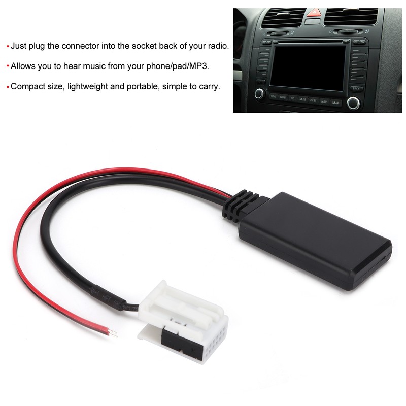 Car Bluetooth Module 12V AUX-IN Cable Wireless Audio Adapter Replacement