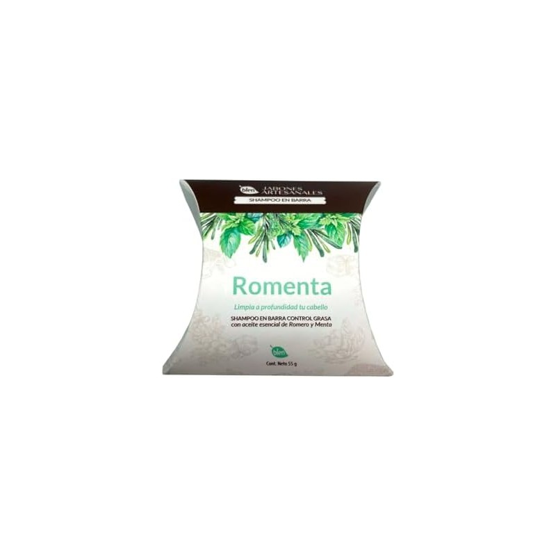 Romenta Champú en Barra Control Grasa con Aceite Esencial de