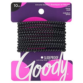 Goody Slide Proof Stayput Black Elastics, 4 mm 10 Count #30785 by Goody