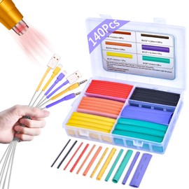 Pointool Wire Heat Shrink Tubing-140Pcs 3:1 Heat Shrink Tube Kit Wire Shrink Wrap Electrical Waterproof Automotive Marine Heat Shrink Wrap Tubing Assortment with Adhesive Lined for Wires