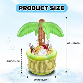 LUMOOM Inflatable Palm Tree Drink Cooler, Floating Drink Holder, Inflatable Pool Drink Holder, Floating Bar Party Accessories for Summer Party Decoration