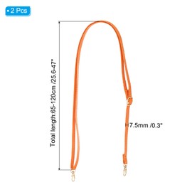 PATIKIL Leather Purse Handle Strap, 2 Pcs 26 Inch to 47 Inch Adjustable Length Handbag Strap Replacement DIY Clutch Bag Handle Strap Repair Accessories Orange