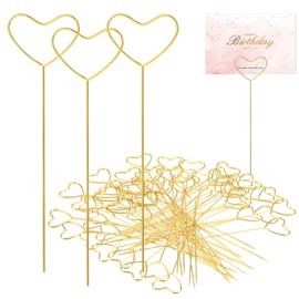 Gkhlg 40 Pcs Gold Place Card Holder Card Holder Picks for Wedding Decor Funeral Flower Cards Party Decor Metal Floral Place Home Office and More