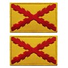 2 PCS AliPlus Spain Burgundy Cross Flag Patches Embroidered Patches