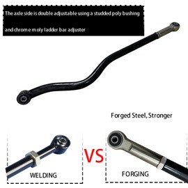 BST BSSP Rear+Front Adjustable Forged Track Bar for 0-6" Lift Compatible with 2007-2018 Jeep Wrangler JK 2.5" 3" 4" 5" 6" Custom Suspension Body Panhard Bar Kit
