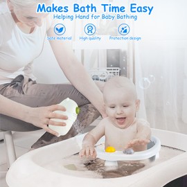 ALNUY Baby Bath Seat for Babies 6 Months & Up - Bathtub Seats for Babies Sitting Up with Rinse Cup, Non-Slip, Comfortable, Infant Bath Essentials
