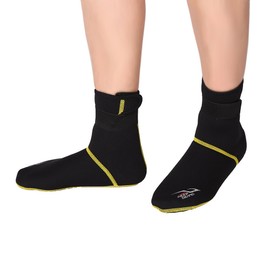 Water Socks for Men and Women, Non-Slip Velcro Diving Boots, Sandproof Beach Volleyball Socks, Wetsuit, Fin Swimming Socks for Outdoor Water Sports, black