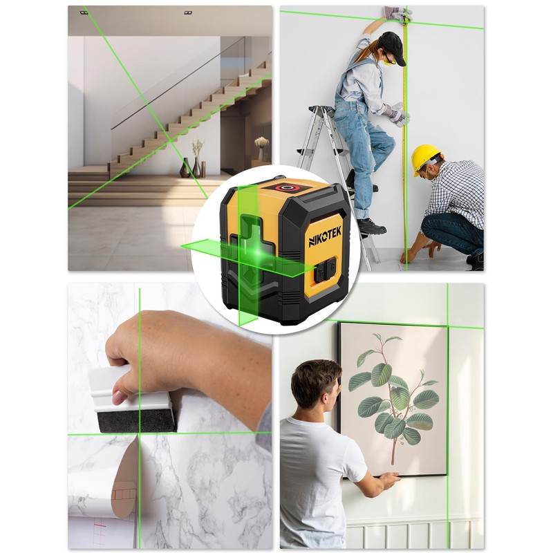 Laser Level Self-Leveling Green Beam Horizontal and Vertical Cross-Line Laser