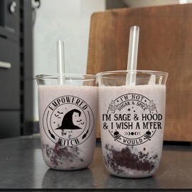 Funny UV DTF Stickers - 20 Sheets Black Witch Magic UV DTF Cup Wraps for 16 20 oz Tumbler, Fun Waterproof Sublimation Transfer Sticker Decals DIY Water Bottle Journal Bumper Decoration Gift for Women