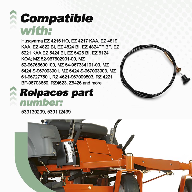 Choke Cable Compatible with Husqvarna EZ 4824 BI EZ 5424