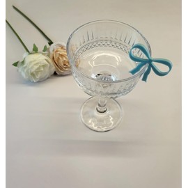 XIAOYUE Set of 20 Bow Drink Tag,Baby Blue Bowknot Drink Tag for Wedding Bridal Shower Decor, Engagement Party Decor