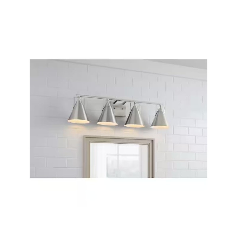 Ceybo 4 Light Brushed Nickel Bathroom Vanity Light Fixture for
