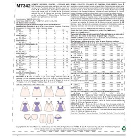 Mccall's Patterns 7342, Infants Dresses,Panties,Leggings and Hat, NB-XL, cotton, YA5 in One Envelope