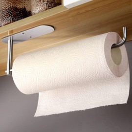 YIGII Portarrollos de Papel de Cocina, Acero Inoxidable Sus 304 Papel de Baño Portarrollos, Autoadhesivo Toallero de Pared de Papel Plateado