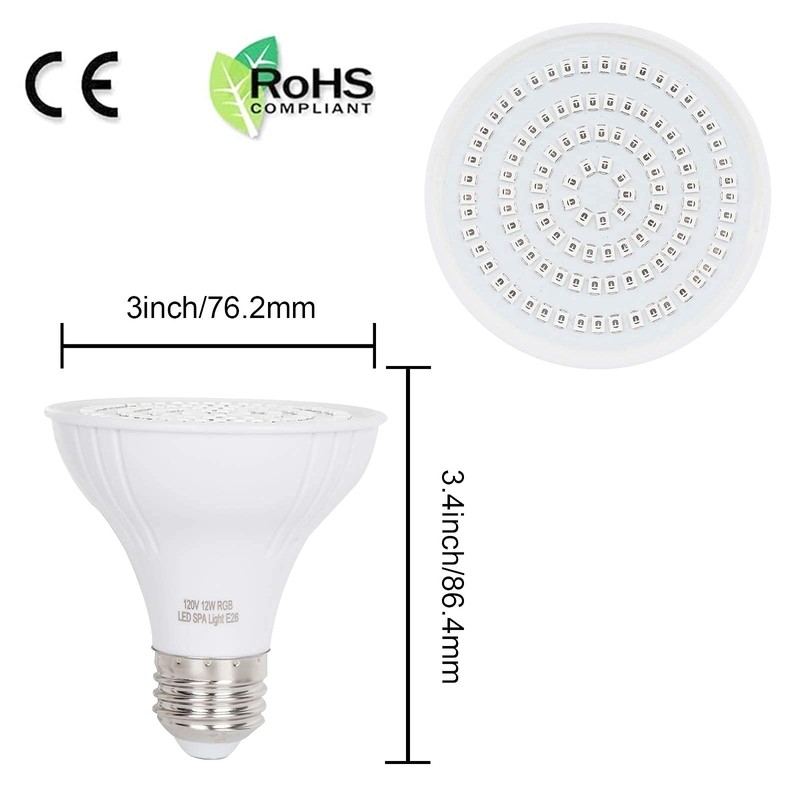 XIUBE 120V LED RGB SPA Light 12W Color Bulb for