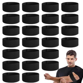 24 PCS Black Armbands Mourning, Black Mourning Armbands Formal, Elastic Captains Armband, Loop Closure Sports Exercise Armband, Ideal for Football, Basketball and Shooting for Funeral Condolences