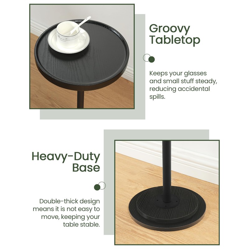 CHOEZON Small Round Side Table, Drink Table for Small Spaces,