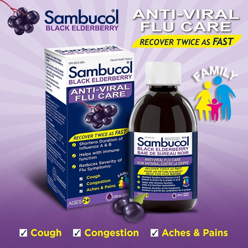 Sambucol Black Elderberry Anti-Viral Flu Care | Quickly Relieves Cold