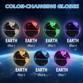 Surplex Luminous Floating World Globe with 7 Color Lights, C Shape Automatic Rotating Globe, Magnetic Field Floating World Map, Educational, Home/Office Desk Decoration