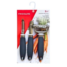 Frigidaire 3-Piece Peeler Set - Straight Peeler, Swivel Peeler, 3-in-1 Peeler - Stainless Steel and Silicone (NAVY)