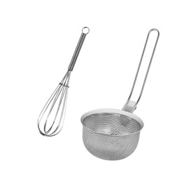 Doveja Punching Miso Strainer, 2 Pieces Miso Strainer, Punching Spoon, Miso Strainer, 18-8 Stainless Steel, Punching Processing, Miso Strainer, Can be hung on the Edge of the Pot, Durable,