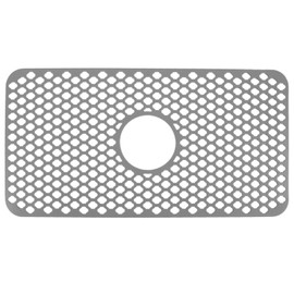 Hollow Insulated Kitchen Sink Mat Non Slip Multi Functional Large Size Silicone Sink Mat Protector Grey