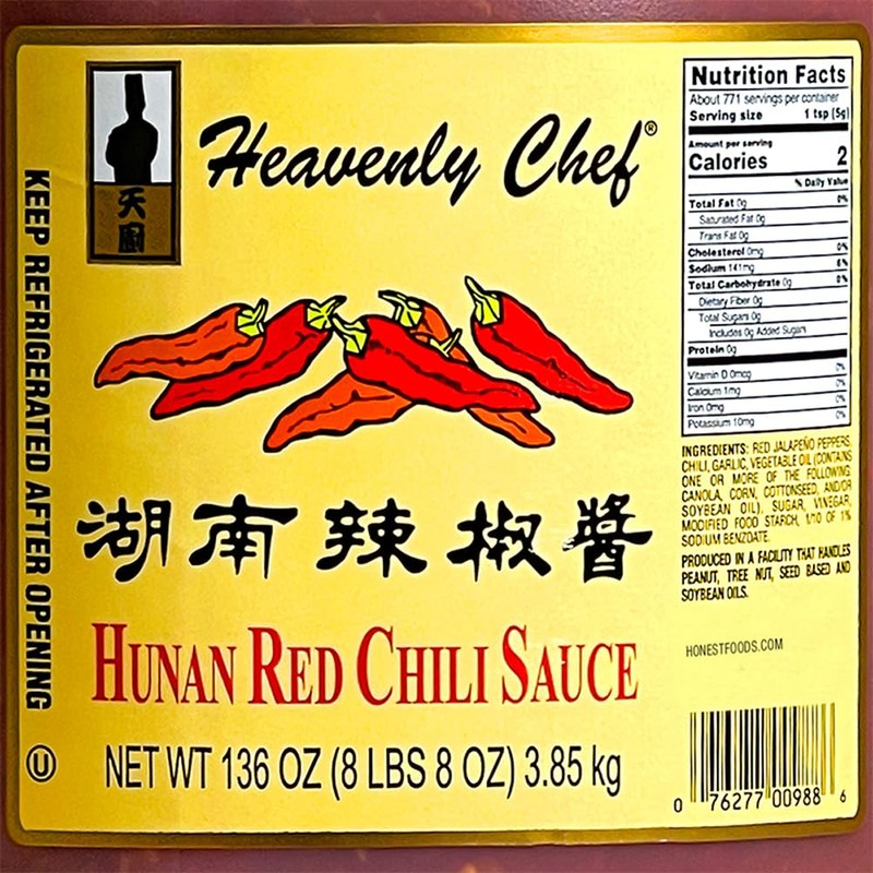 Heavenly Chef Hunan Red Chili Sauce, 136 oz (1 Gallon)